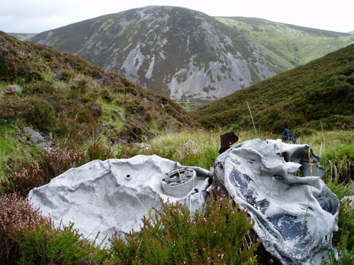 Wreckage found lying some distance below crash site