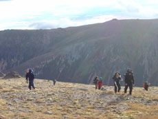 ATC Cadets making their way up to PH404 crash site.