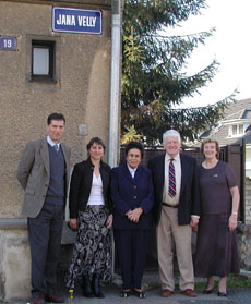 Standing under the street sign on the street named in honour of Jan Vella